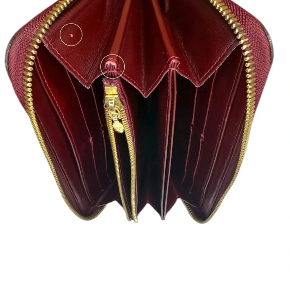 Louis Vuitton Rouge Fauviste Monogram Vernis Leather Zippy Wallet burgundy